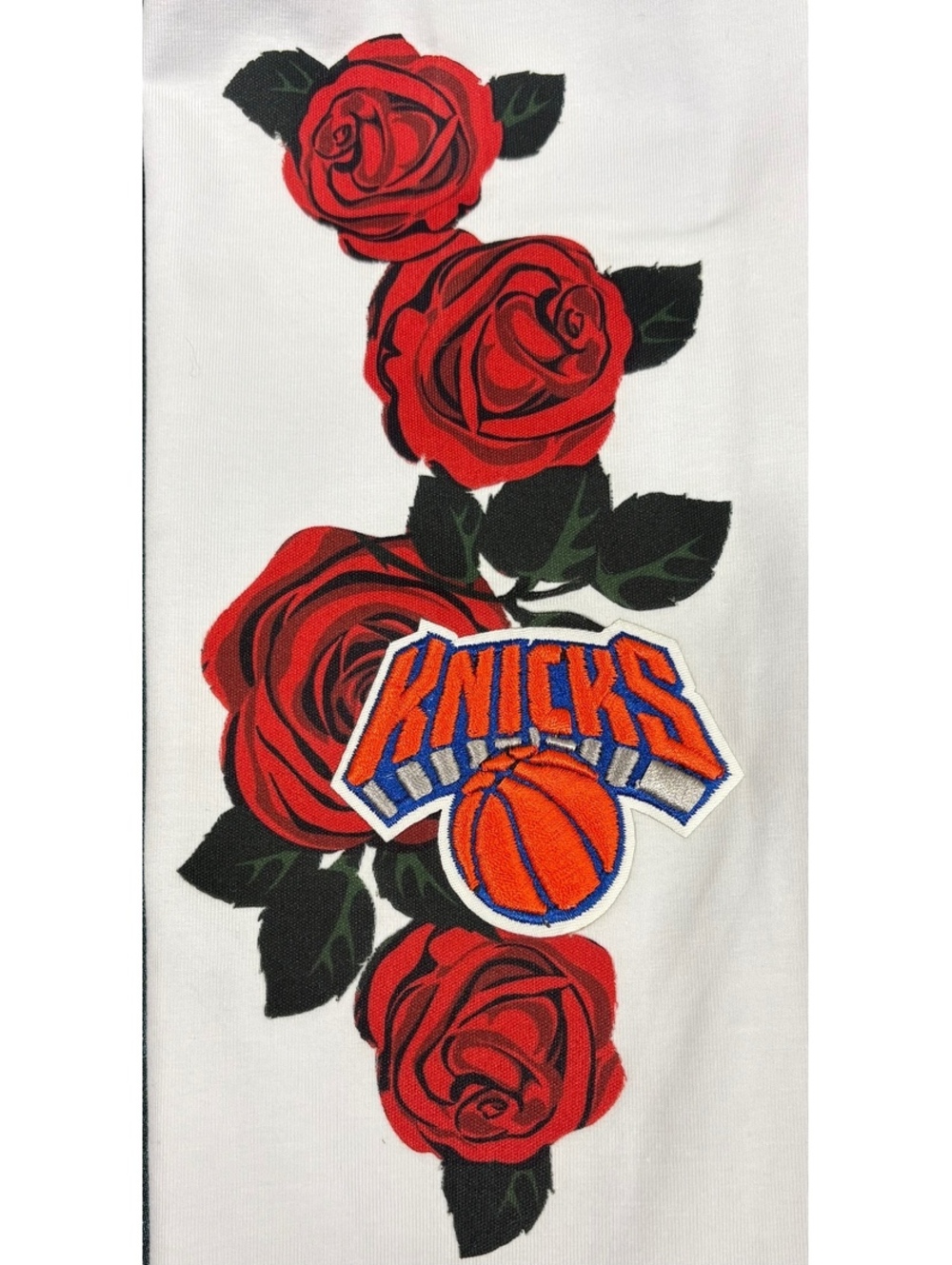Pro Standard NBA New York Knicks White Leggings with Roses and Team Logo Size L